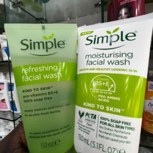 Home simple refreshing facial wash & simple moisturising facial wash